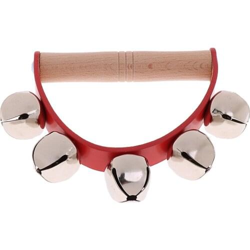 1x Hand Held Tambourine Metal Bell Drum Percussion Kids Baby KTV Play Music Toy