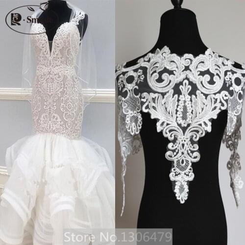 2M/Lot Embroidered lace fabric Hand diy wedding dress Veil decoration Embroidery lace fabric RS1525