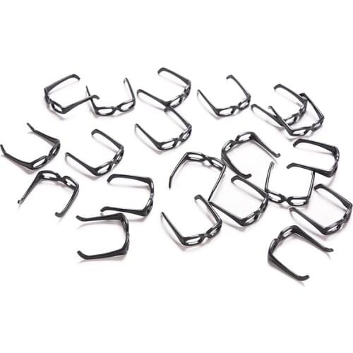 20Pcs High Quality Fashion Black Fashionable Lensless Glasses For Doll Girls Birthday Gift Dollhouse Accessories