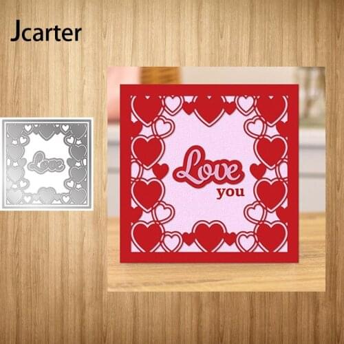 2021 New Arrival Square Heart Love Metal Cutting Dies Craft for Scrapbooking Handmade Diy Knife Mould Blade Punch Stencils Model