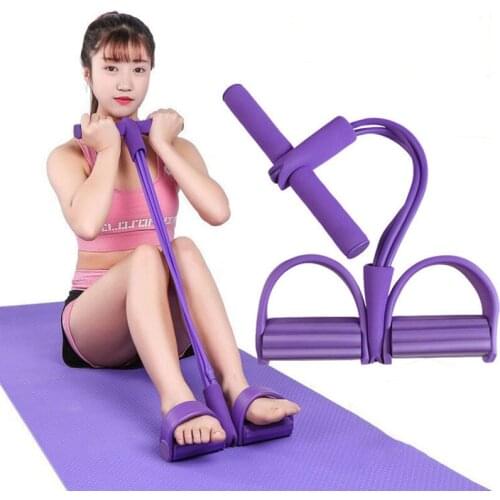 4/6 Tube Pull Rope Pedal Ankle Abdominal Exerciser Elastic Sit Up Pull Rope Home Gym Fitness Resistance Bands Training Equipment