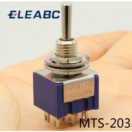 Promotion! 5pcs 3 Position 2P2T DPDT ON-OFF-ON Miniature Mini Toggle Switch