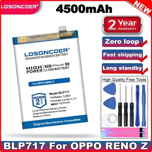 LOSONCOER 4500mAh BLP717 Battery For OPPO RENO Z Batteries