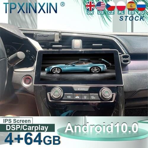 For Honda Civic 2016 Android 10 Car Stereo Car Radio with Screen Tesla Radio Player Car GPS Navigation Head Unit