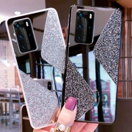 Case for Samsung A32 A52 A72 S21 Ultra S10 Note 20 10 Plus Glitter Makeup Mirror Phone Case For Galaxy S20 FE A21S A31 A51 Cover