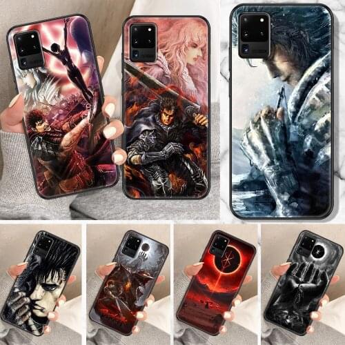 Berserk Guts Anime Phone case For Samsung Galaxy Note 4 8 9 10 20 S8 S9 S10 S10E S20 Plus UITRA Ultra black tpu back fashion