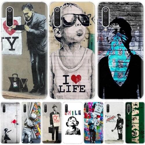 Banksy Graffiti Phone Case for Xiaomi Note 10 Mi 11 9 8 CC9 5X 6X A1 A2 A3 9T 10T Lite Pro Poco F1 X3 NFC F3 Cover Coque