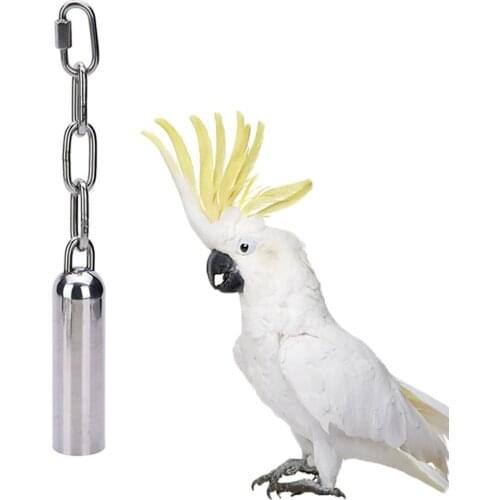 Stainless Steel Bells Toy with Sweet Sound for Bird Parrot Macaw African Greys Amazon Eclectus Cockatoo Parakeet Cockatiels