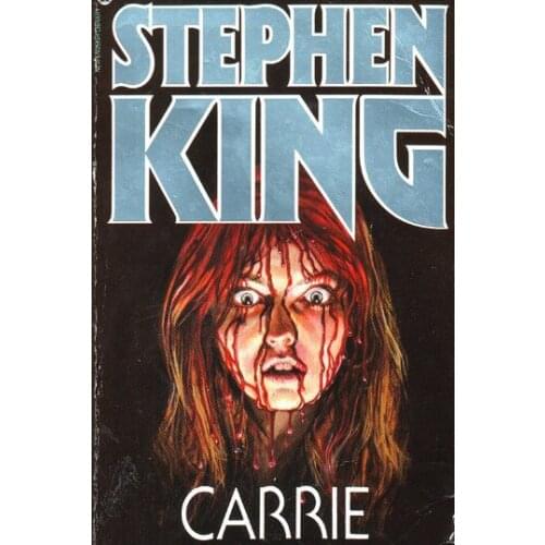 Carrie Book Cover Locket Necklace keyring silver & Bronze tone B0959