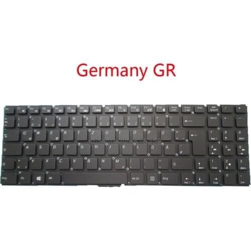 Laptop US UK NE GR Keyboard For Pcspecialist U953 English Nordic Germany United Kingdom black without frame New