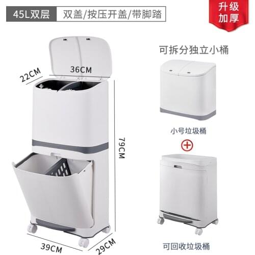 Zero Waste Poubelle De Cuisine Kitchen Sorting Bins Cover Classified Dustbin Storage Bucket Cubos De Basura Cocina Reciclar
