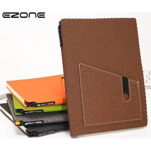 EZONE A6 Leather Business Notebook High-end Notebook Office Metting Memo Pad Creative Students Diary School Office Supply New