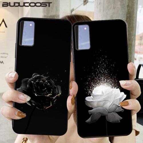 Beautiful black white Rose flower Phone Case for Samsung S6 S7 edge S8 S9 S20 S21 S30plus ultra S21/S30 S10-5G lite 2020 S10E