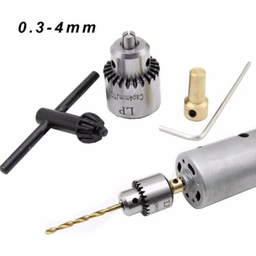 Hot Electric Drill Grinding Mini Drill Chuck Key Keyless Drill Chucks 0.3-4mm Capacity Range W/ 3.17mm Shaft Connecting Rod