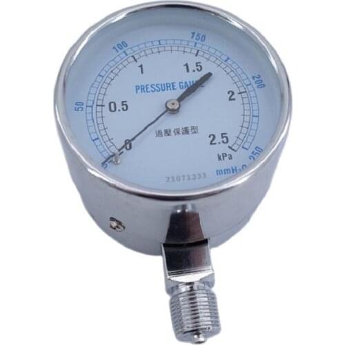 Membrane pressure gauge YE75 Negative pressure gauge natural gas meter Overpressure prevention micro pressure gauge 0-20KPa