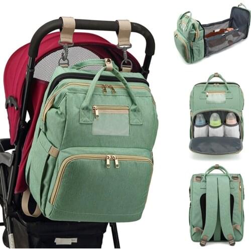 Fashion New Diaper Bags Backpack Multifunctional Foldable Baby Bed Crib Bag Large Capacity Stroller Bag Insulation Nursing nappy