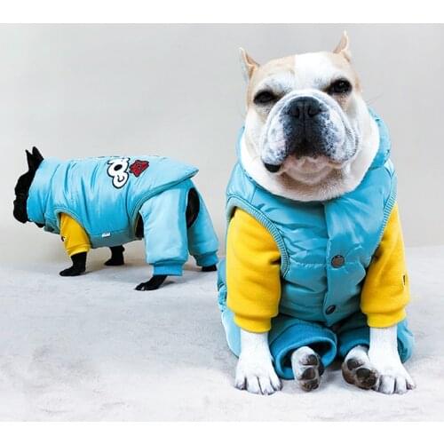 [MPK Dog Winter Wear] Down Jacket for French Bulldogs, 2 Pieces with top and leg-warming bottoms