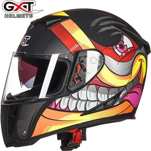 Mens Motorcycle Full Face Helmet Scooter Motorbike Dual Lens Visors Helmets Women Motorbike Moto Helmets GXT358