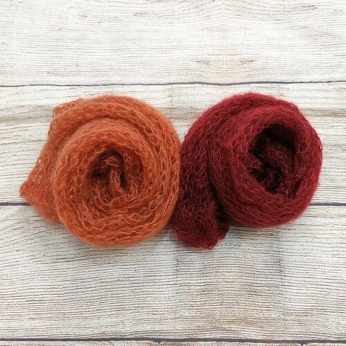 Clearance Handknit Soft Stretch Real Mohair Baby Wraps 60x30cm Newborn Photography Wrap by Packs for Newborn Photography Props