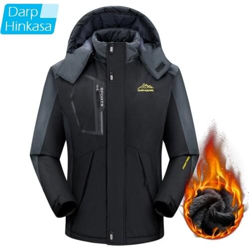Darphinkasa 2021 New Winter Men Parka Jacket Casual Warm Thick Jacket Men Hooded Men Jackets Coat Windproof Waterproof Men Coat