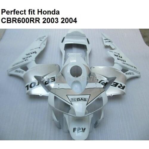 Injection molding fairing for Honda CBR600RR 2003 2004 white fairings kit CBR 600RR F5 03 04 YJ48