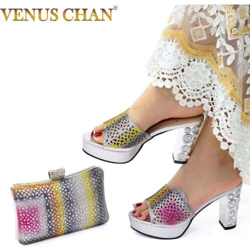 Latest 2021 Italian Women Shoes and Bag Set Women High Heels Sexy Ladies Shoes for Wedding Women Shoes and Bag for Party Wedding