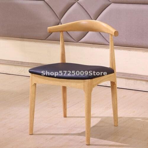 Horn chair solid wood chair home dining chair backrest modern minimalist nordic desk chair makeup chair restaurant restaurant ch