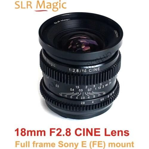 SLR Magic 18mm F2.8 Cine Lens Full Frame MF Ultra-Wide Camera Lens for Sony E FE Mount Cameras A7 / A9 series