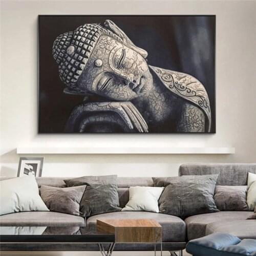 Vintage Buddhist Culture Canvas Painting Abstract Posters and Chinese Buddhist Canvas Art Prints Living Room Home Decoration Art
