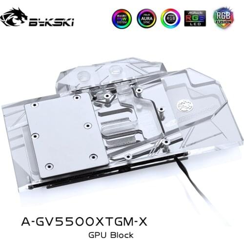 Bykski GPU Watercooler For AMD Gigabyte RX5500XT GAMING OC 8G. Full Coverage Water Cooling Block, A-GV5500XTGM-X