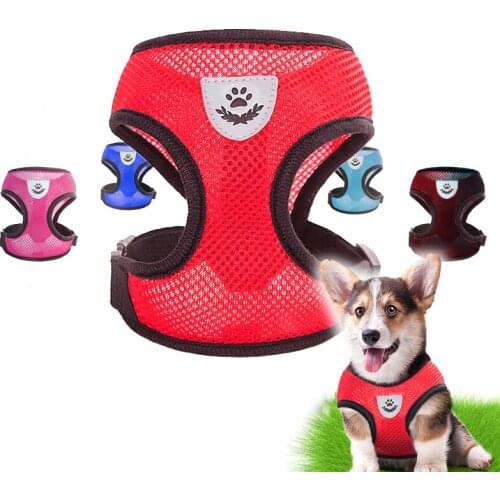 Dog Harness Breathable Mesh Small Medium Dog Leash Set Cat Puppy Walking Lead Leash Pet Vest Harness for Chihuahua Yorkies E12