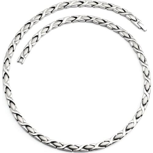 Wollet Jewelry Negative Ion Magnet Women Bio Magnetic Titanium Necklace For Women Men Health Care Healing Energy