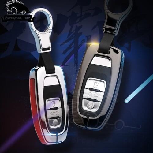 Car Key Protection Cover for Audi A4L A5 A6 A6L Q5 S5 S7 Protect Shell Case Zinc alloy leather Car Style