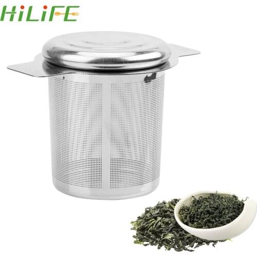 HILIFE with 2 Handles Tea Infusers Basket Stainless Steel Fine Mesh Tea Strainer Lid Tea and Coffee Filters Reusable