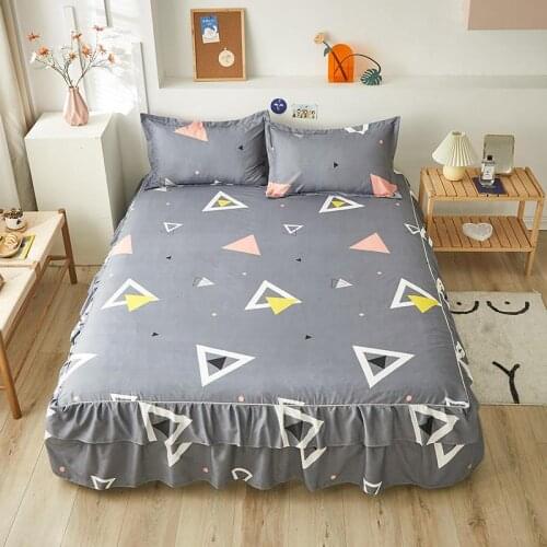1PC Printed Soft Bedding Bed Skirt Wedding Bedspread Full Queen King Size Bed Sheet Mattress Cover Bedsheets Dropshipping