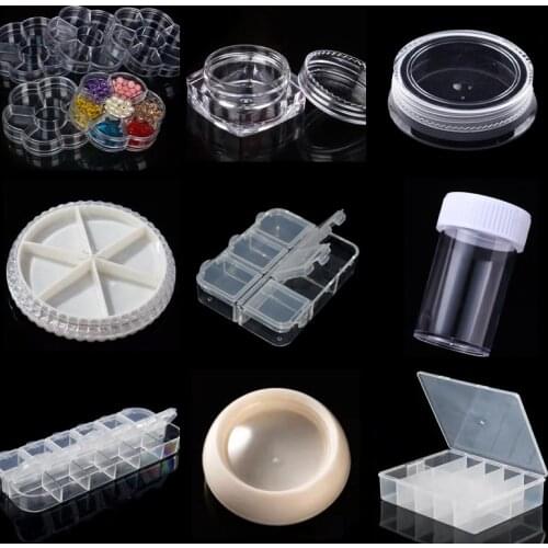 1Pc Rectangle Double-layer Nail Art Tool Empty Storage Box Tweezers Clippers Pens Polishing Nail Buffer Files Plastic Container