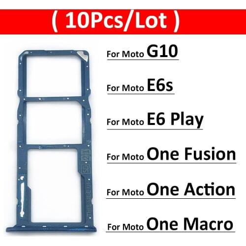 10Pcs/Lot, SIM Card Tray Slot Holder Adapter Accessories For Moto E6 Play E6S G10 One Action One Fusion