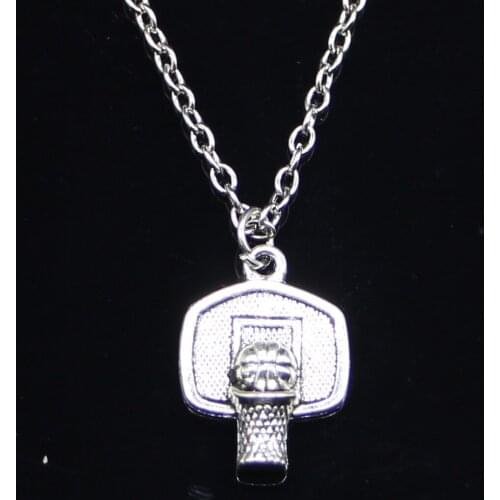 20pcs New Fashion Necklace 20x15mm basketball basket Pendants Short Long Women Men Colar Gift Jewelry Choker