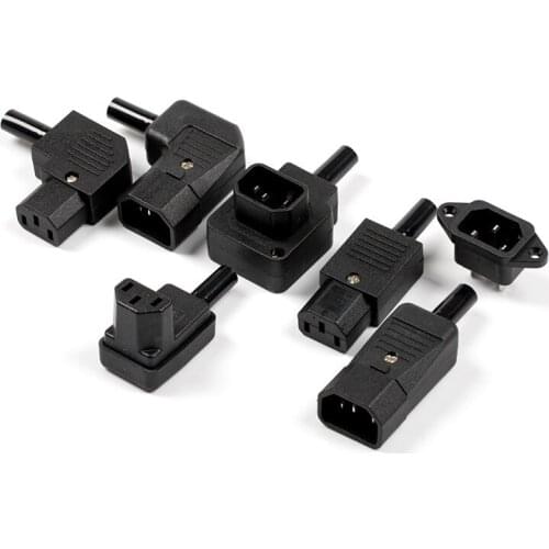 250v 10a IEC320 C13 C14 PDU UPS wired power outlet assemble install connector Elbow 90 electric Panel Receptacle AC socket Plug