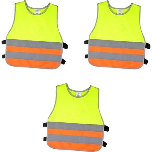 3Pcs High Visibility Student Child Student Reflective Kids Vest Scooter Cycling School Safety Vest Jacket