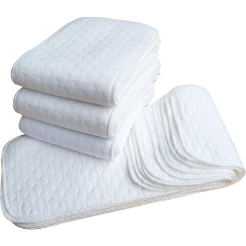 3 Layers Baby Diaper Inserts 1Pcs Washable Reusable Babies Care Eco-Friendly 100% Cotton Infant Diapers Cloth White