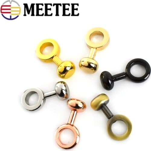 5pcs Meetee 10*23mm High Quality Pure Copper Bags Adjust Buckle Zipper Gap Buckles DIY Remodel Luggage Chain Rope Accessories