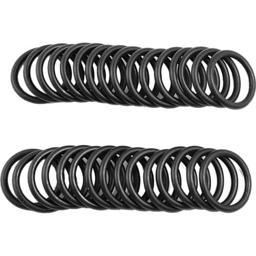 50 Pcs 27mm x 21mm x 3mm Black NBR O Rings Oil Seal Washers