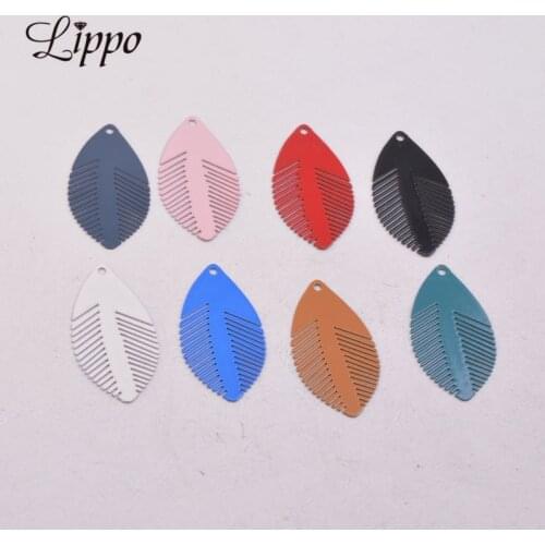 50pcs AC111136 13*26mm Leaves Charm DIY Earring Pendant Findings For Woman Bijoux