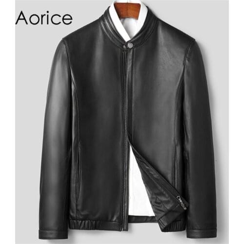 Aorice Men Genuine Sheep Skin Leather Jacket Coat Male Brand New Real Casual Leather & Suede Suit Jackets Coats MT154