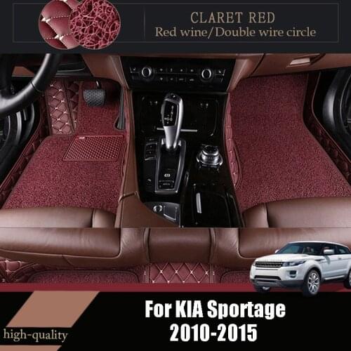 Car Floor Mats For KIA Sportage SL (3rd Gen) 2015 2014 2013 2012 2011 2010 Carpets Luxury Double Layer Wire Loop Auto Interior