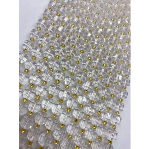 Natural white crystal satellite cut face lantern pearl diamond cut face Angle bead DIY crystal semi-finished accessories