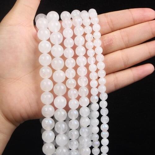 6/8/10mm Natural Stone White Morgan Round Beads Loose Spacer Bead For Jewelry Making DIY Accessories