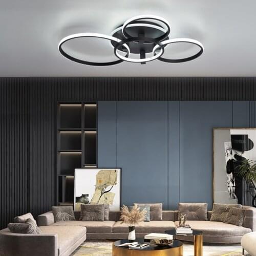 Black White Modern led Ceiling Lights For Living Room Bedroom APP&Remote Dimmer LED Ceiling Lamps Restaurant kitchen Fixtures