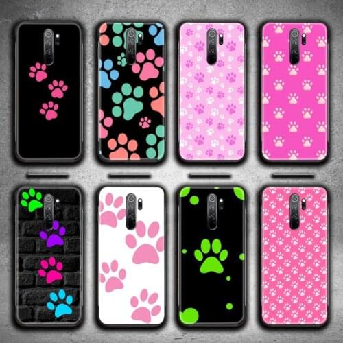 Dog footprint Paw Colorful Phone Case for Redmi Note 9 8 8T 8A 7 6 6A Go Pro Max Redmi 9 K20 K30 Pro